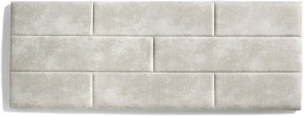 Hoofdbord voor Bed 130 Bakstenen Vlekbestendige Stof 152x57x5 Offwhite Graniet Effect