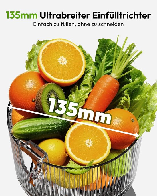 Slowjuicer - Sapcentrifuge - Gezond Sap Maken - Innovatief 7-traps Systeem - 1.8 Liter - Zwart Zilver — afbeelding 4