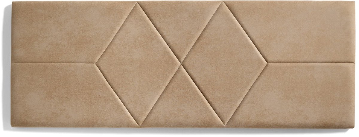 Hoofdbord voor bed 105 Twee Ruiten Vlekbestendige stof 112x57x5cm Licht camel