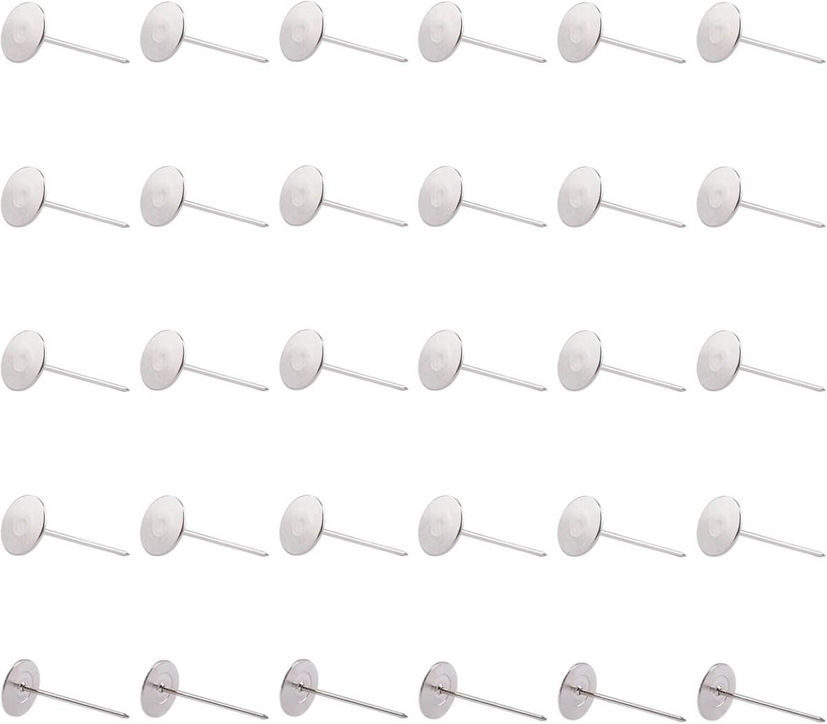 30 Stuks Meubel Spijkers met Platte Kop - 50MM Duurzame Thumb Tacks voor Decoratie en Fotolijsten (Zilver)