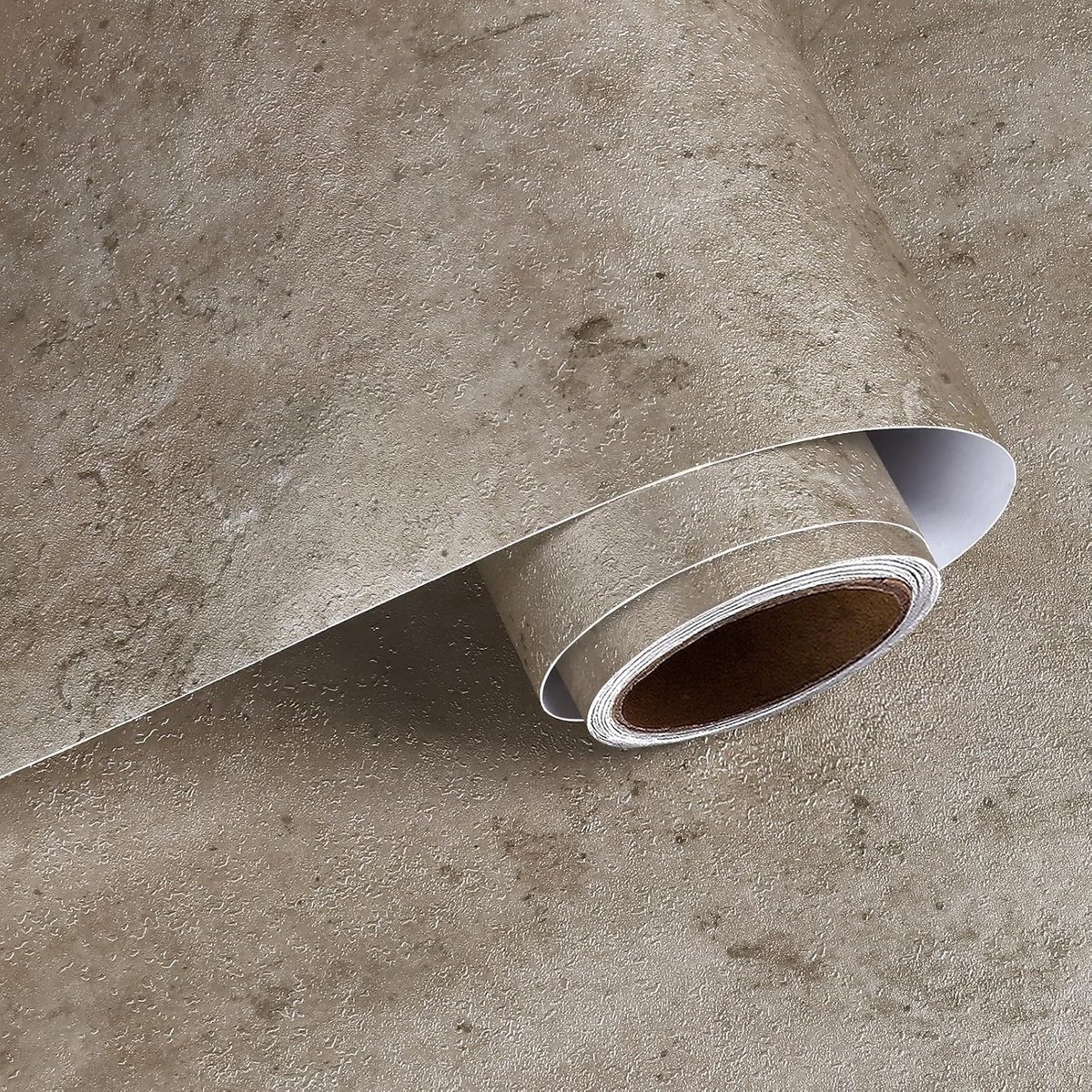 Peel en Stick Metallic Bruin Beton Behang 40cmx200cm Dikke Cement Contactfolie voor Keukenbladen, Industrieel Behang voor Woonkamer en Meubelbekleding