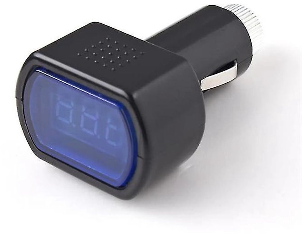 Geschikt voor digitale 12V LED-voltmeter voor auto's, voertuigen, sigarettenaanstekeraansluitingen, accu's, voedingen, meetapparatuur, displays, bestelwagens, vrachtwagens, motorfietsen (1 stuk, zwart)