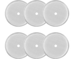 Vervangingsfilters voor French press koffiezetapparaten, 6-delige set, roestvrijstalen filterpatronen, geschikt voor draagbare, afneembare koffiezetapparaten van 1000 ml/1 liter, filteraccessoires.