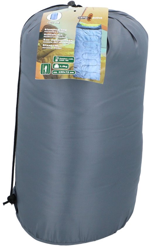 Camp Active Slaapzak Volwassenen - Zomerslaapzak voor 5°C tot 10°C - 190 x 72 cm - Grijs/Geel van Camp Active — afbeelding 3