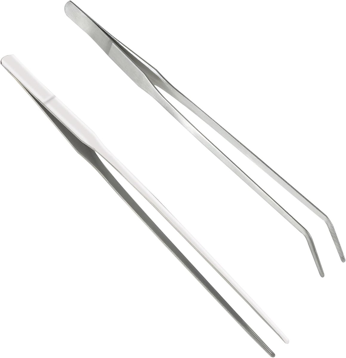 Extra Lange RVS Pincet 27cm met Precisie Tanden voor Aquascaping, Tuinieren en Koken