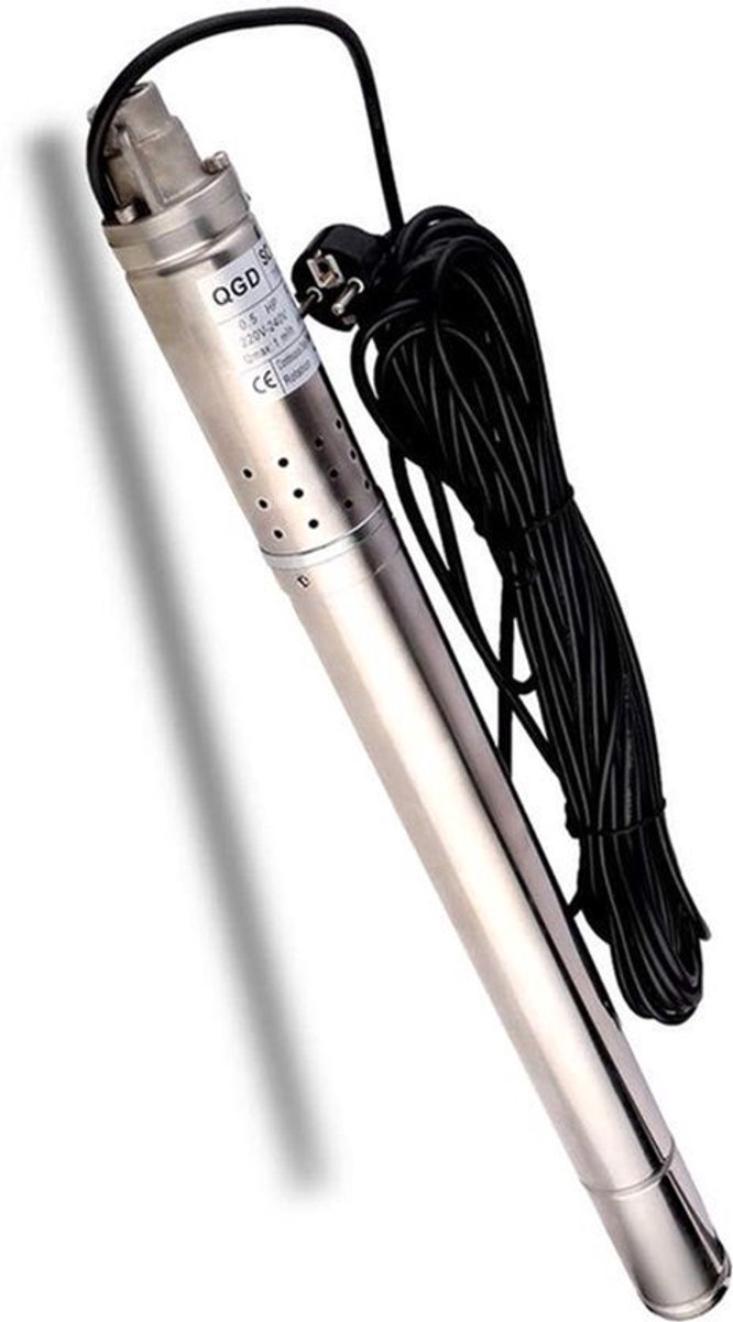 Diepwaterpomp – Dompelpomp – Waterpomp – Putpomp – Boordompel – 370 W Vermogen – Roestvrijstalen Behuizing – 50 Meter Hefhoogte