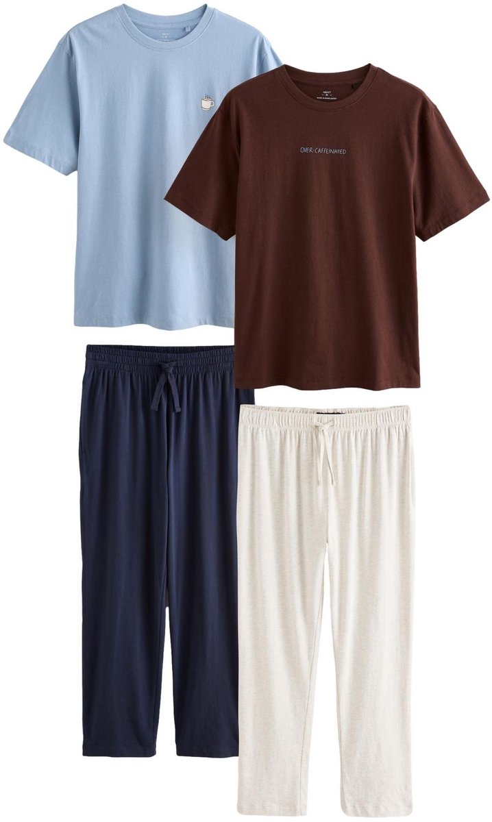 Next - Heren - Set van 2 jersey pyjama's - Grijs