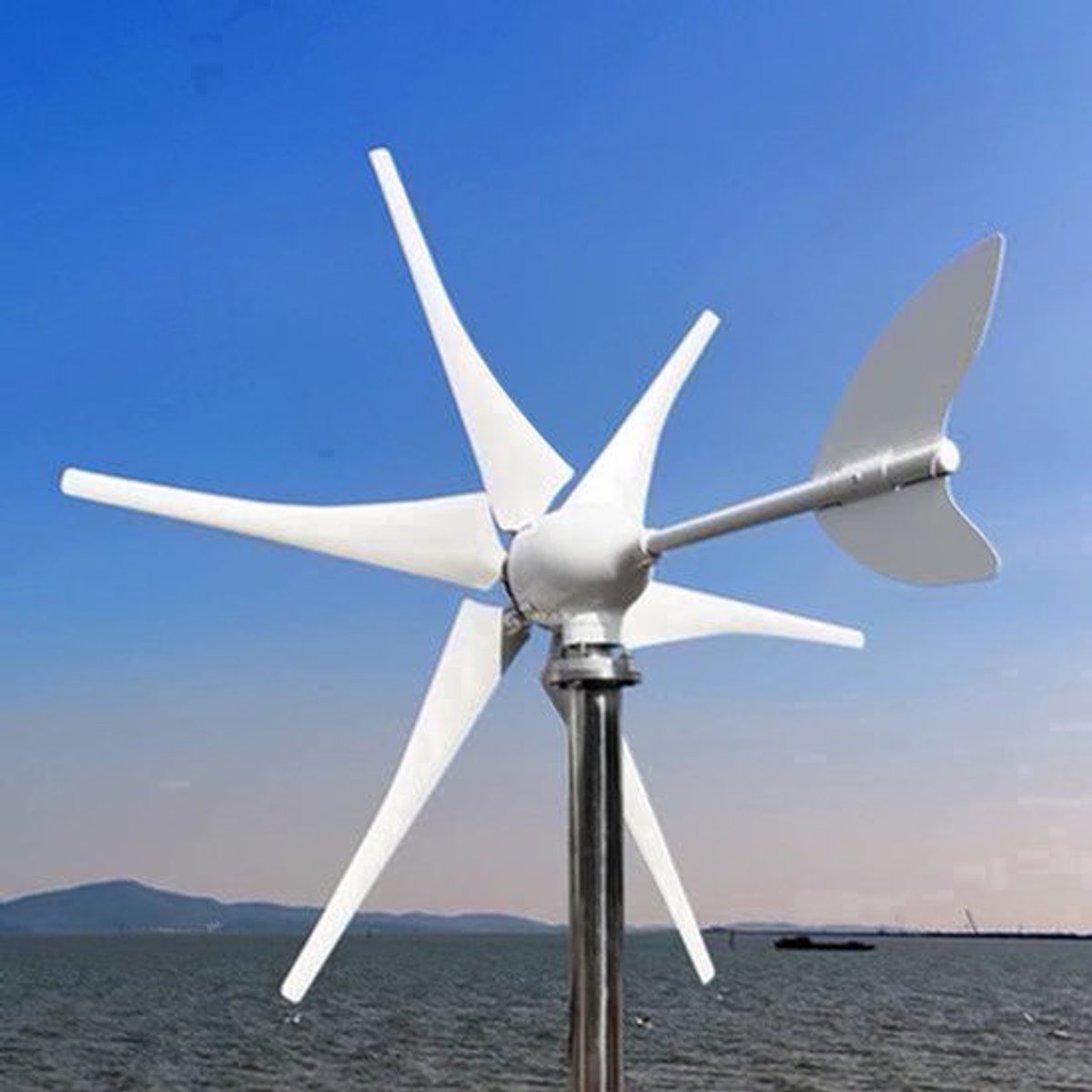 Windturbine - Windmolen - Windturbine Generator - Windenergie - 5000W - 48V - met MPPT Controller - 6 Messen - Stille en Efficiënte Energieoplossing - voor Thuisgebruik