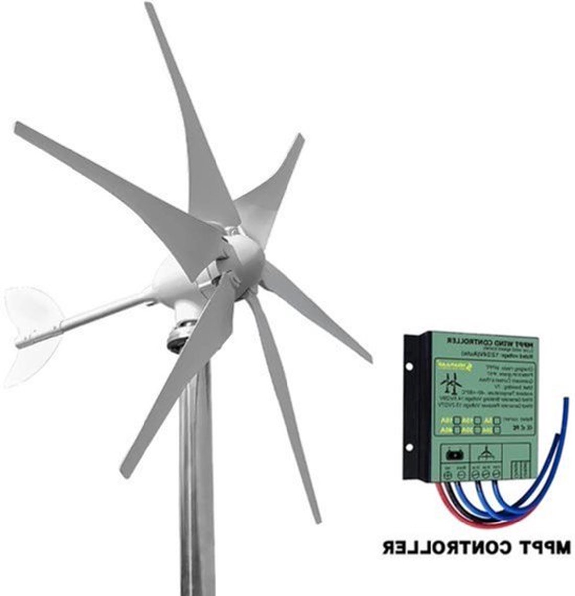 Windturbine - Windmolen - Windturbine Generator - Windenergie - 3000W - 24V - met Controller - Krachtige en Stille Energieoplossing - voor Huishoudens en Off Grid Systemen