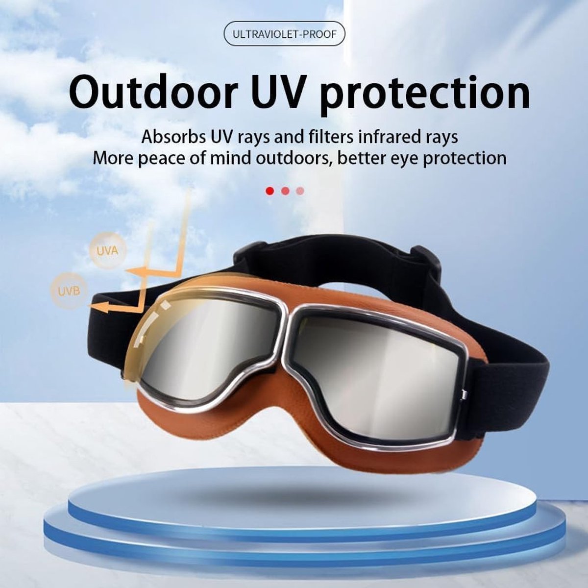 Motorcross Bril met UV Bescherming, Verstelbare Anti-Fog Goggles, Dustproof en Windproof Accessoire voor Motorrijders