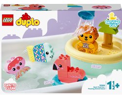 LEGO® DUPLO® Mijn eerste pret in bad: drijvend diereneiland 10966 bouwspeelgoed voor baby's en peuters; eenvoudig te reinigen opbergspeelgoed voor in bad; spelenderwijs leren voor peuters vanaf 18 maanden (20 onderdelen)