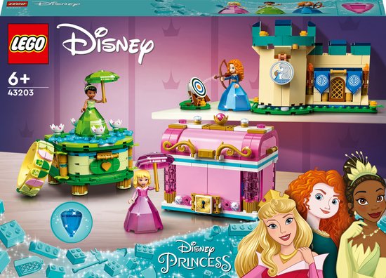 LEGO® ǀ Disney Aurora's, Merida's en Tiana's betoverde creaties 43203 bouwset; bouwspeelgoed voor fantasierijk speelplezier; ontworpen om kinderen aan te zetten tot zelfstandig spel; gemaakt voor Disney fans en kinderen vanaf 6 jaar (558 onderdelen)