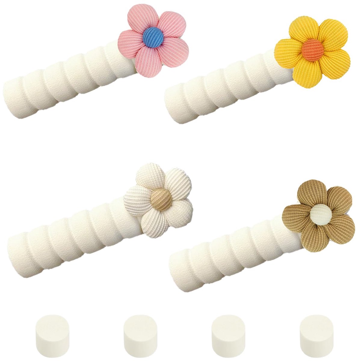 Deurklinkbeschermer - Stootbuffer en geluidsdemper - Veilig voor kinderen - Voor slaapkamerdeuren, kinderdagverblijven, scholen, kantoren en openbare ruimtes - Beige - 4 stuks