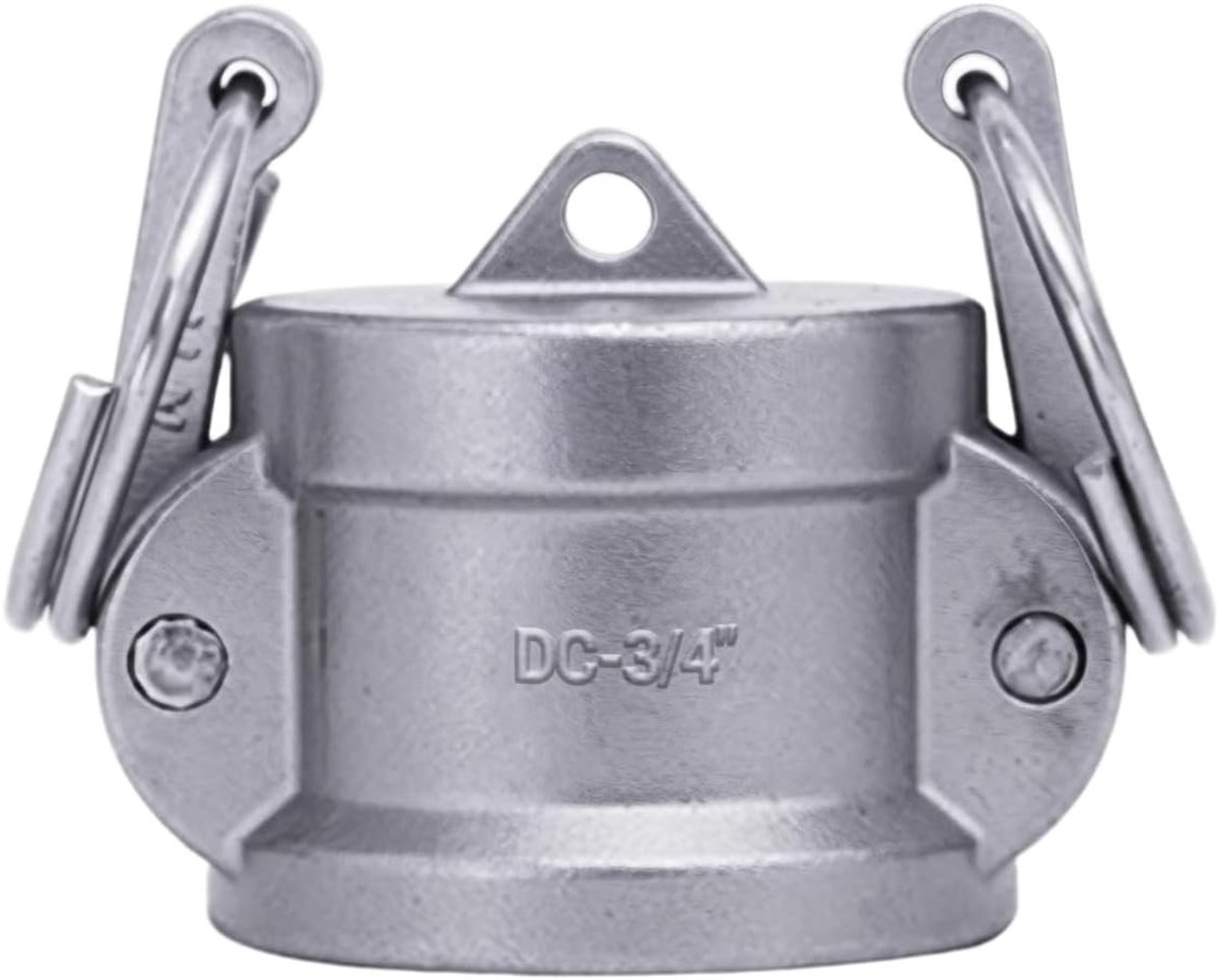 Nokkenvergrendeling 3/4 inch DC-slangconnector van roestvrij staal 304 met stofkap, duurzame en betrouwbare industriële koppeling voor slangen en leidingen