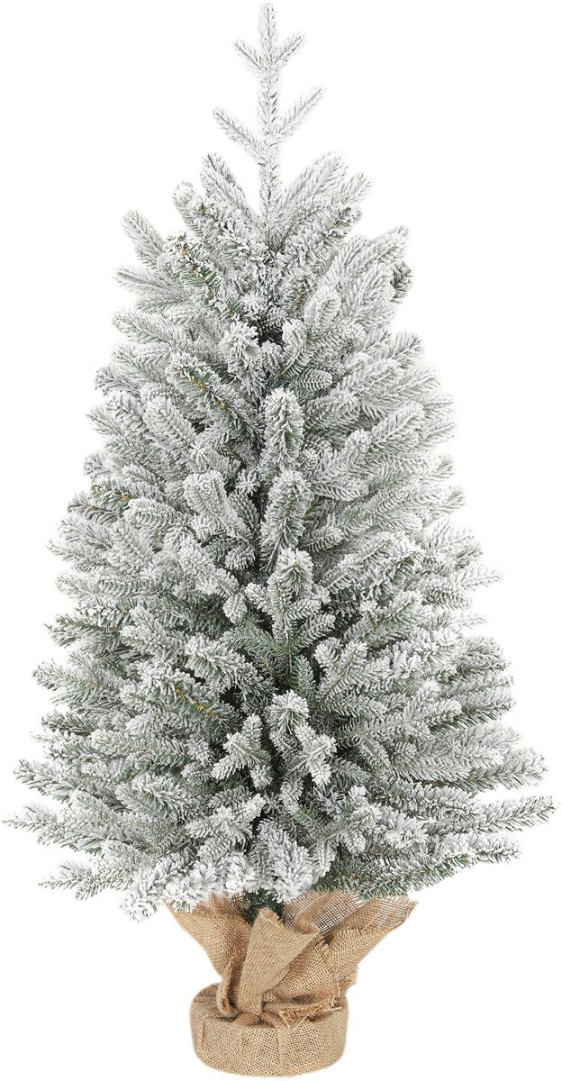 HOMCOM Kerstboom Kunststof, metaal 50L x 50B x 90H cm Groen+Wit