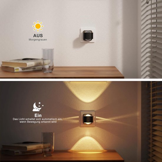 Nachtlampje Stopcontact - Kindervriendelijk Licht - Kamer Verlichten - Met Schemersensor - 55 cm - Wit — afbeelding 4