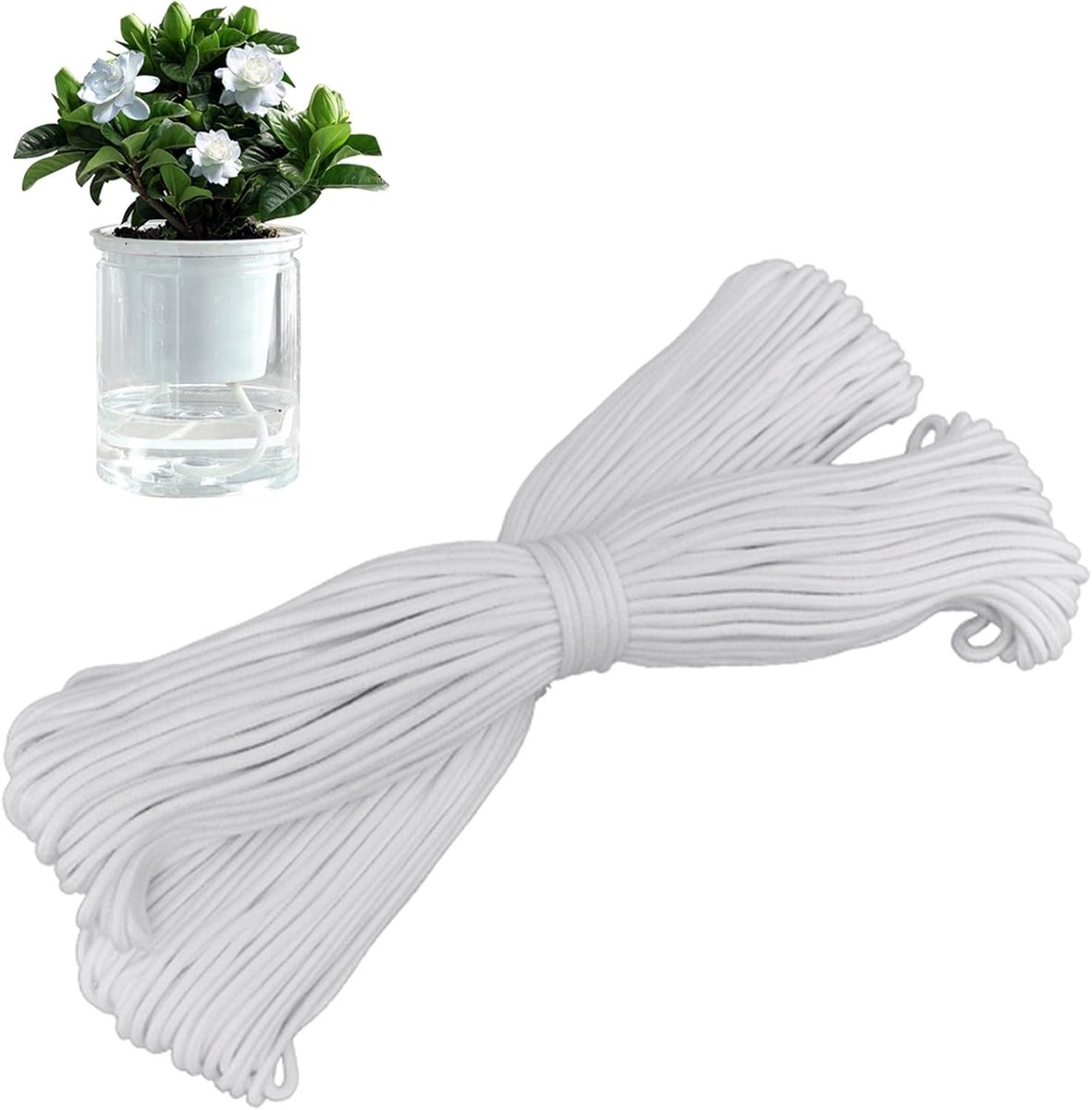 Automatische Irrigatie Touw voor Binnenplanten, Capillaire Wick voor Tuin en Balkon, 20m/4mm, Ideaal voor Vakantie en Drip Irrigatie
