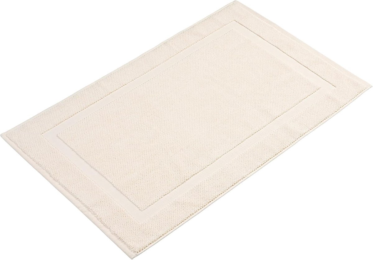 Douchemat - 60 x 100 cm - 100% katoen - Modern - Machinewasbaar - Absorberend - Crème