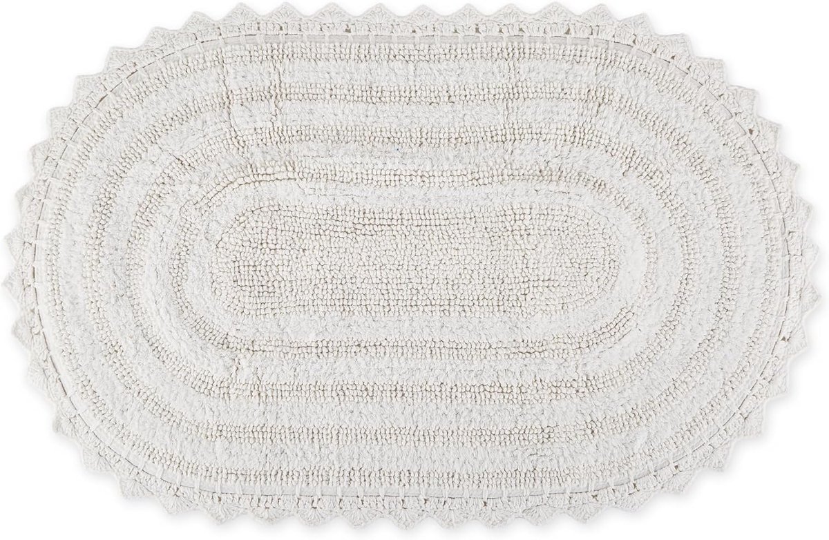 Badmat - 43 x 61 cm - Ovaal - 100% katoen - Wit