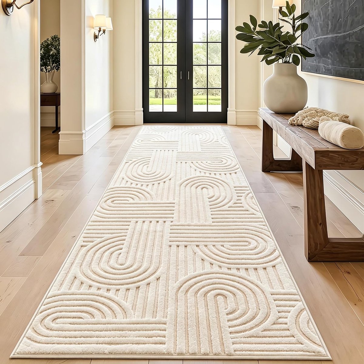 Keukenloper - 80 x 300 cm - Rubber - Modern - Antislip - Machinewasbaar - Crème
