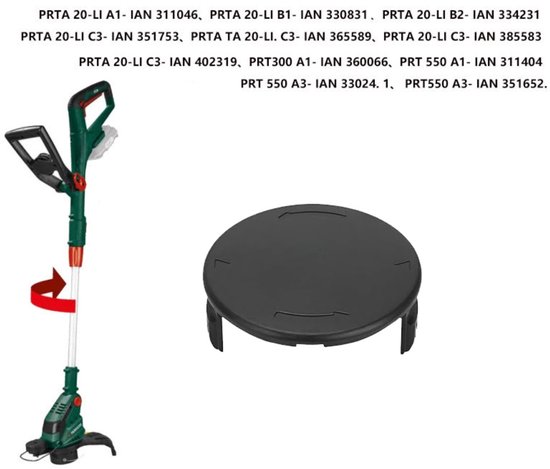 Parkside spoeldeksel trimmer 6-pack — ABS vervangende doppen compatibel met Parkside PRT 550 en PRTA 20-LI-serie — afbeelding 2