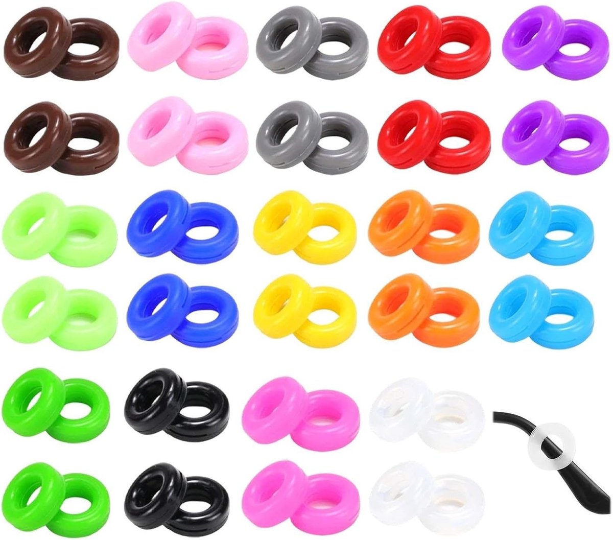28 Paar Antislip Siliconen Brildragers, Zacht en Comfortabel, Ideaal voor Brilaccessoires en Stabiliteit