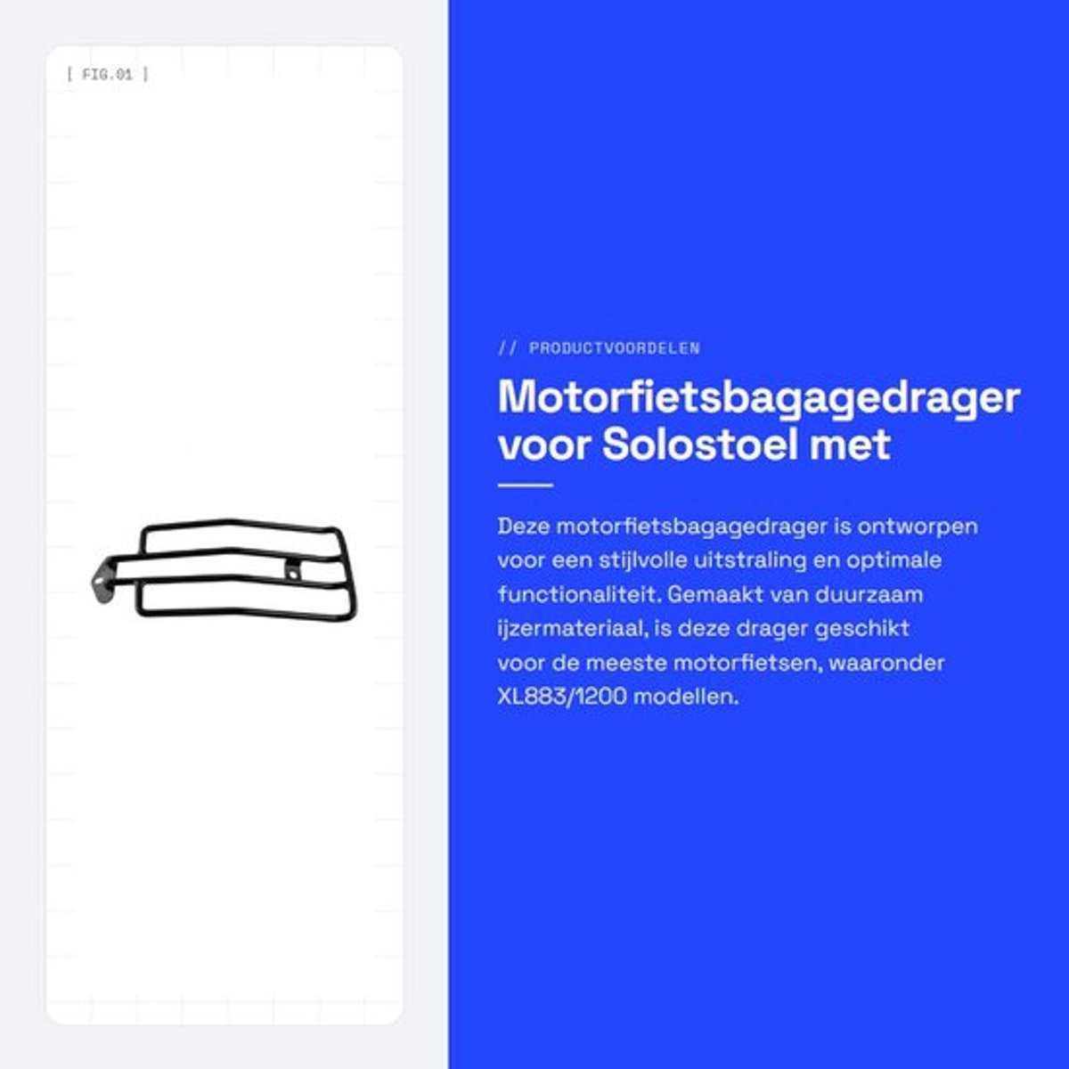 Steunrek - Dailygoods- Motorfietsbagagedrager Gebogen Rekontwerp