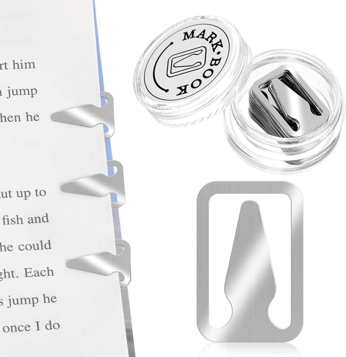 Stainless steel boekenleggers, mini metalen bladwijzers voor boekenliefhebbers, ideaal voor studenten en leraren, goud en zilver gemengd