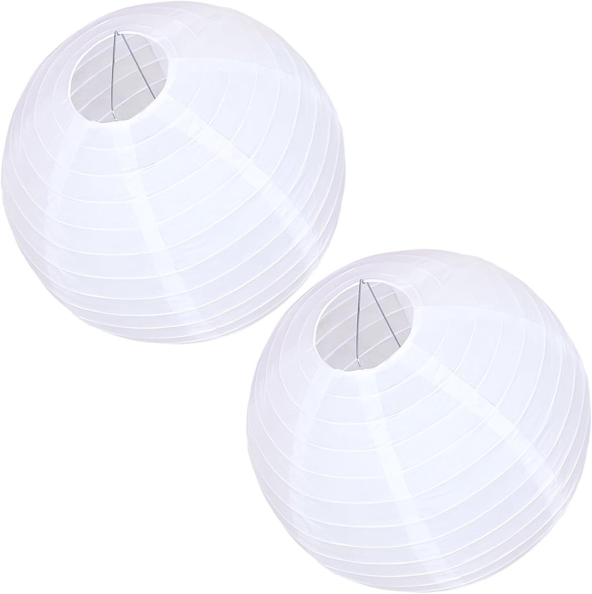 Lampenkap - Wit - 20 cm - Papieren Ronde Lampenkap met Metaalframe - Voor Feestdecoratie en Sfeerverlichting