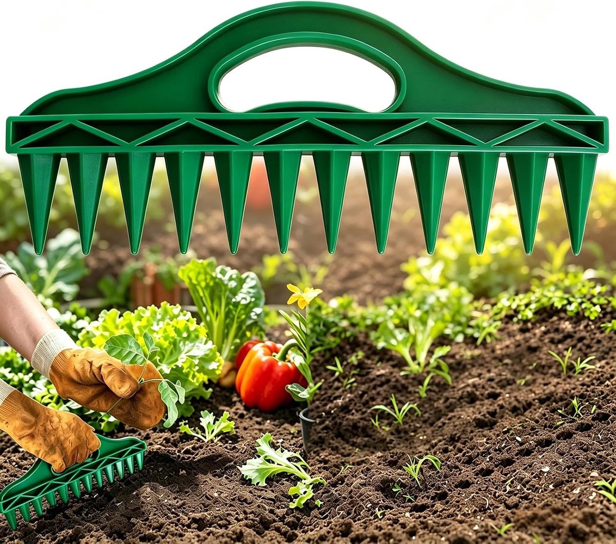 Zaaddispenser met 12 gaten voor het eenvoudig zaaien van bloemen, planten en groenten in de tuin