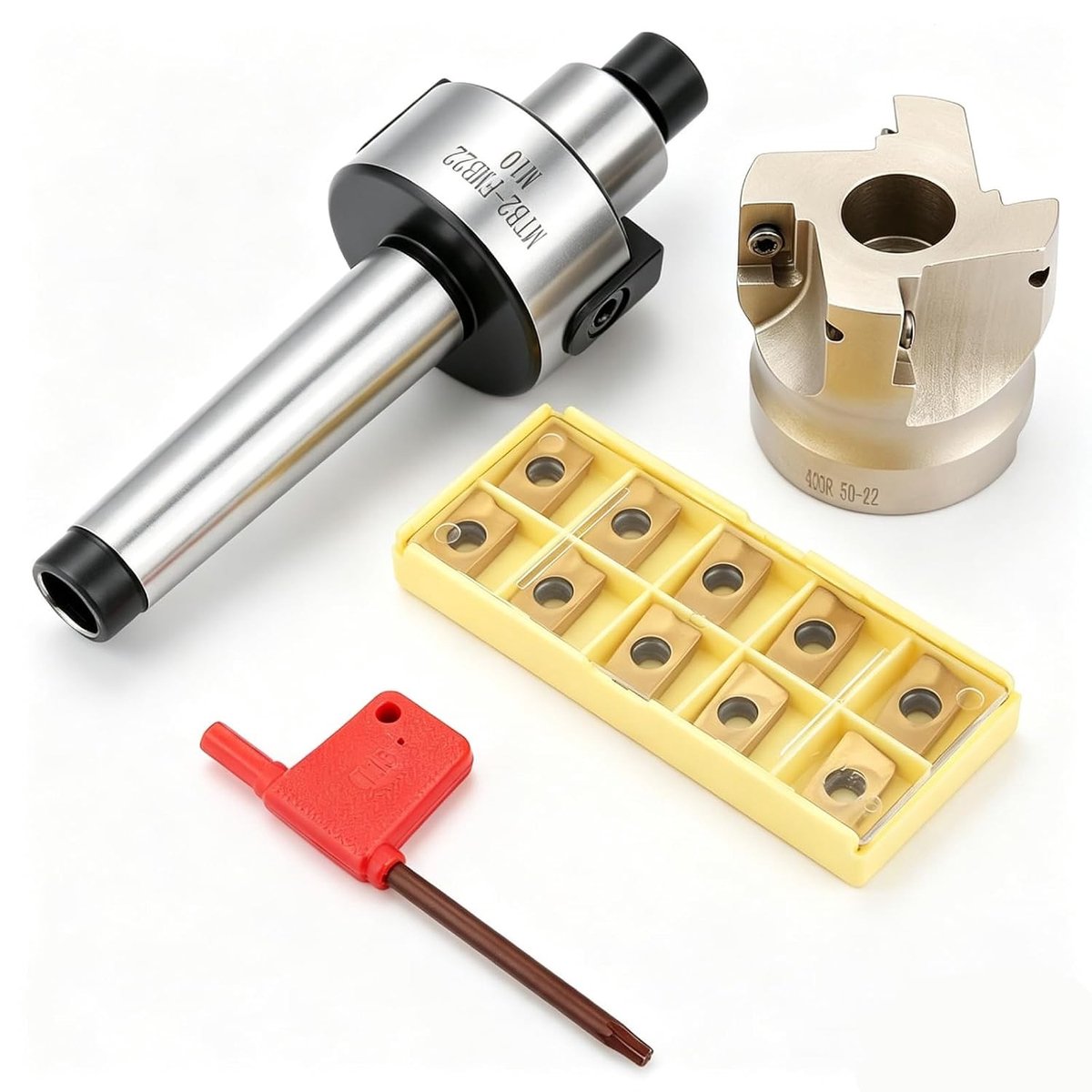 Set van 10 APMT1604 Hardmetalen Freesjes voor CNC Bewerking met MT2-FMB22 Houder en 400R 50-22 Cutter