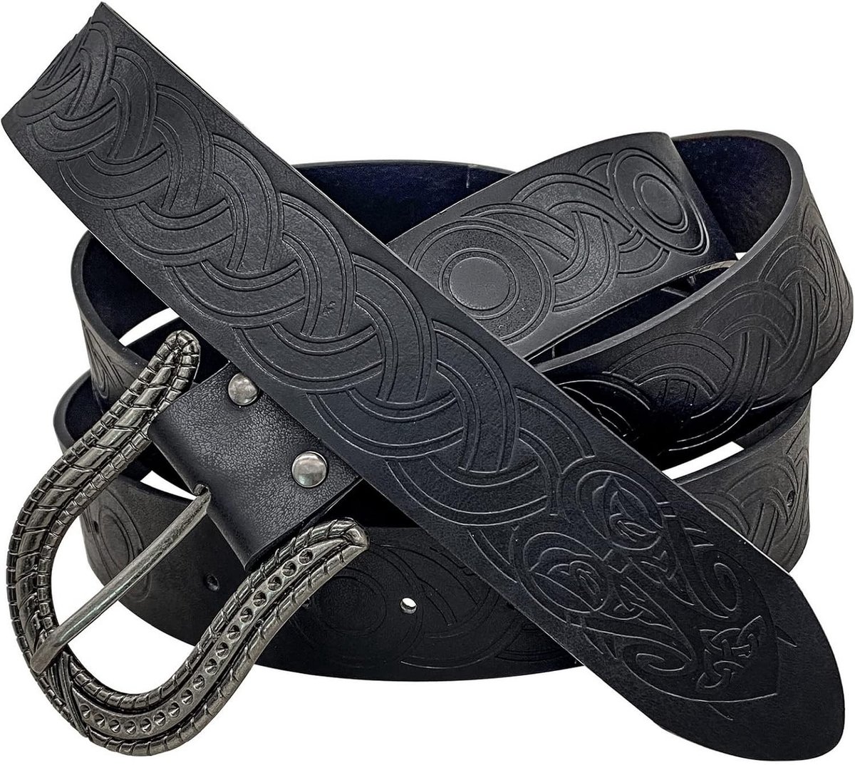Medieval Leren Riem voor Mannen - Faux Leer, Vintage Ridder, Renaissance O Ring voor LARP, Halloween en Ren Faire, Zwart, One Size, Kostuumaccessoire