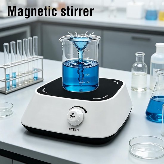 Magnetische roerder met verstelbare snelheid 300-2600 rpm, ideaal voor laboratoria en thuisbrouwen, 2000 ml capaciteit, 5 W mengplaat, 12 V/1 A, zonder verwarmingsfunctie, perfect voor mengprocessen en experimenten — afbeelding 2