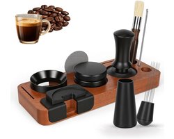 Complete 8-delige Barista-set voor espresso met filterhouder, koffiestamper en tamperstation voor perfecte koffie in huis, kantoor en cafés