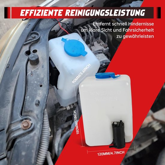 12V ruitensproeierpomp met pomp, universele waswatertank met pomp 110943769329 — afbeelding 2