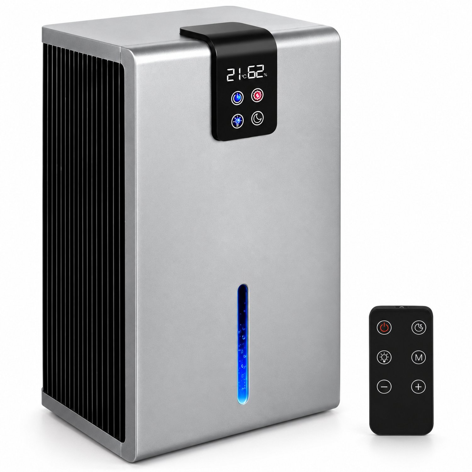 Luchtontvochtiger - Dehumidifier tot 1000 ml per Dag - 2,2 L Watertank - Ontvochtiger Huis tot 30 m² - LCD Display - Slaapmodus - 7-Kleuren LED - Afstandsbediening - Vochtvreter