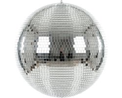B-keuze: KIMU® Discobal zonder Motor Ø 50 cm Professioneel - Discobol Groot Zilver Spiegeltjes 10x10mm - Spiegelbol Disco Bal Bol - Feest Feestje Discolamp Decoratie Space Glitters Halloween