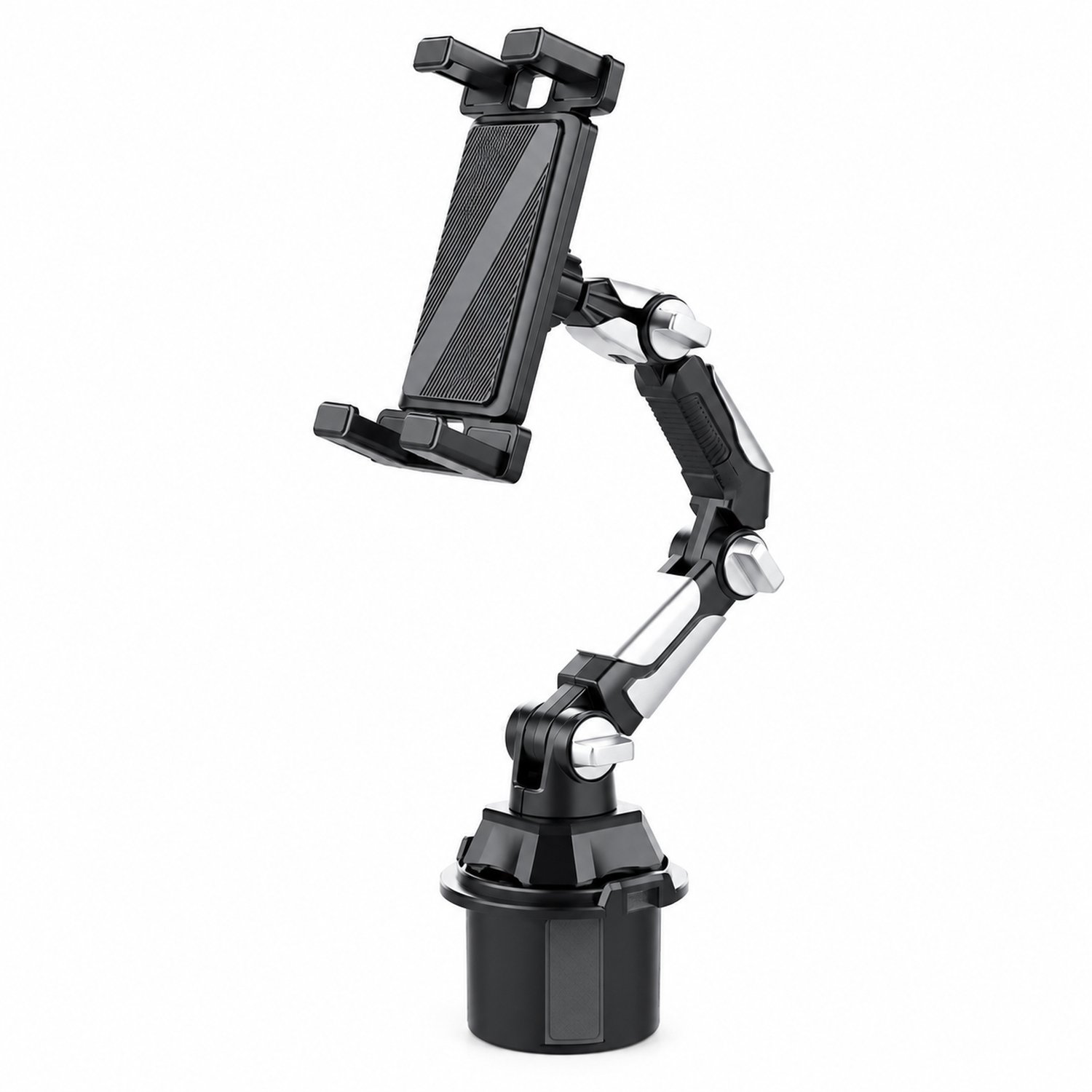 telefoonhouders auto met bekerhoudervoet, inklapbare arm en tablet klem tot 11 inch
