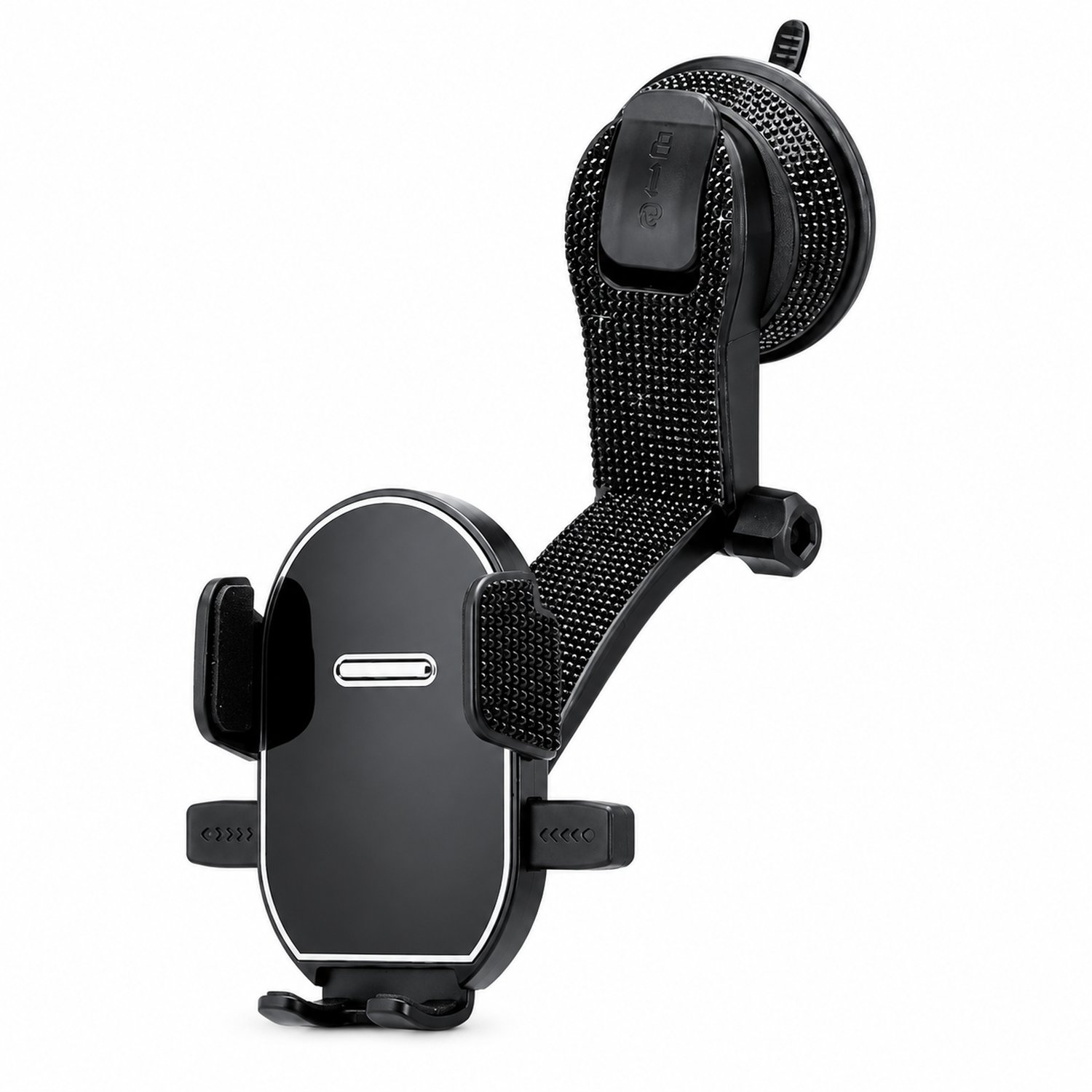 telefoonhouder - zwart met strassdetails - voor telefoon en navigatie - verpakkingsafmetingen 14,5 × 10,5 × 8,5 cm