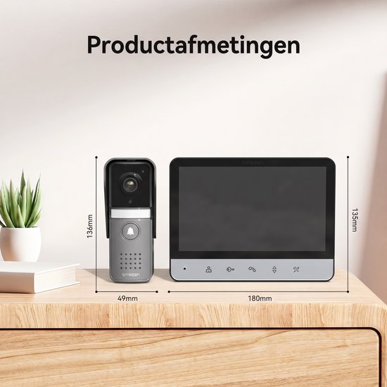 Tremeo Video Deurbel met Camera en 7 Inch kleurenscherm - Met Nachtzichtfunctie - 120° Groothoekcamera - Tweerichtingsaudio — afbeelding 4