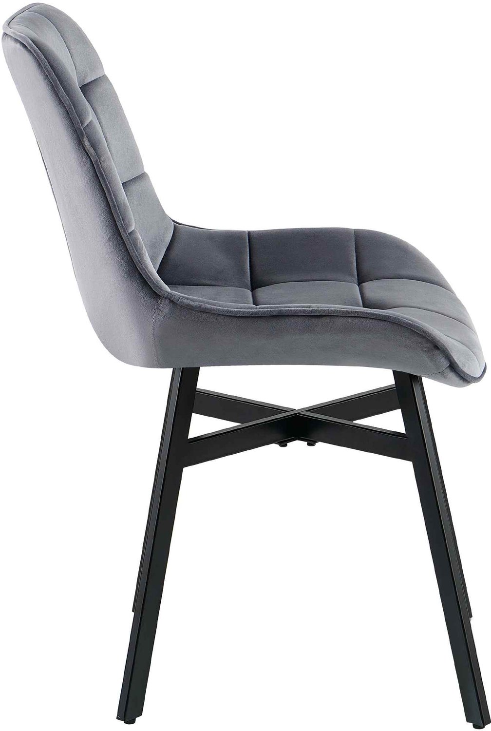 Luxe Comfort Eetkamerstoel - Donkergrijs Fluweel/donkergrijs