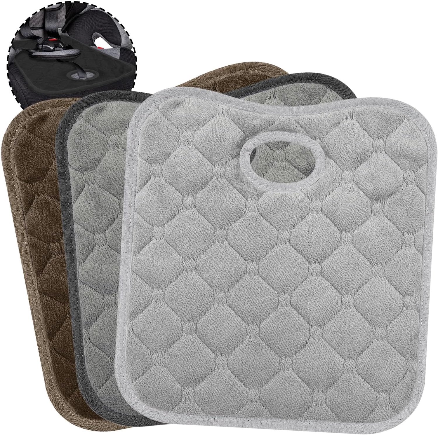 Zitbeschermer voor pottytraining 30 x 32 cm - bruin, lichtgrijs, donkergrijs - veelzijdig set van 3 - Vemera