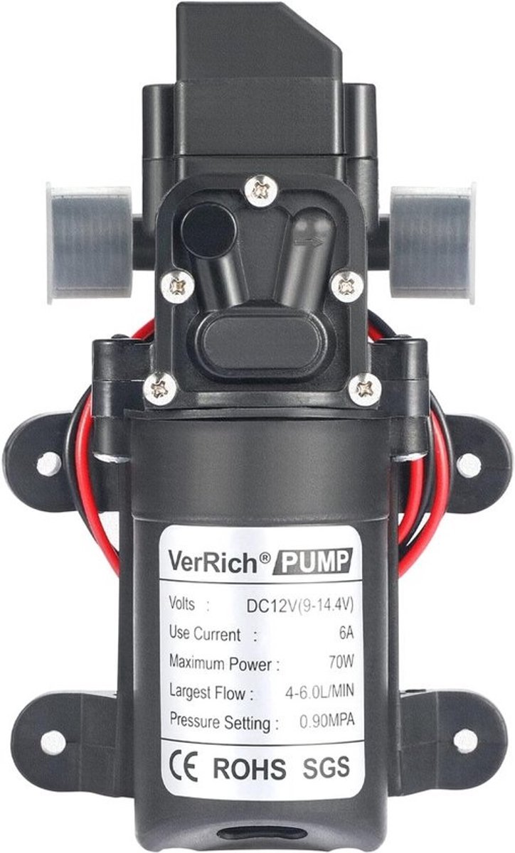 12V Waterpomp Zelfaanzuigend Membraanpomp met 20mm Connector voor Camper, Caravan en Boot