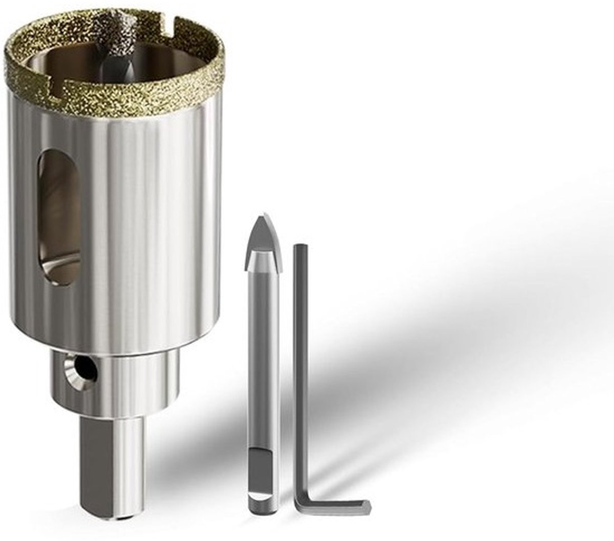 SnelShoppen - 30mm Glas Boor Houtzaag met 2 Centreringsboren, Tegelboor voor Glas, Tegels, Keramiek, Marmer, Kalksteen - Hoogwaardige Diamant Snijkant
