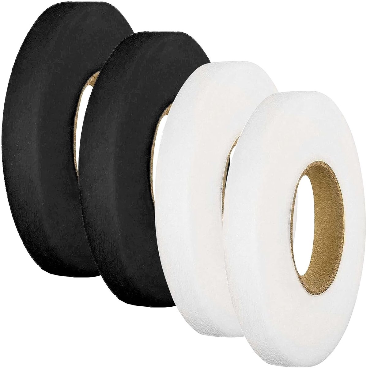 4 Stuks 20mm Hemming Bands voor naaiwerk, naadloze afwerking van stoffen, kleding en gordijnen (Zwart & Wit)
