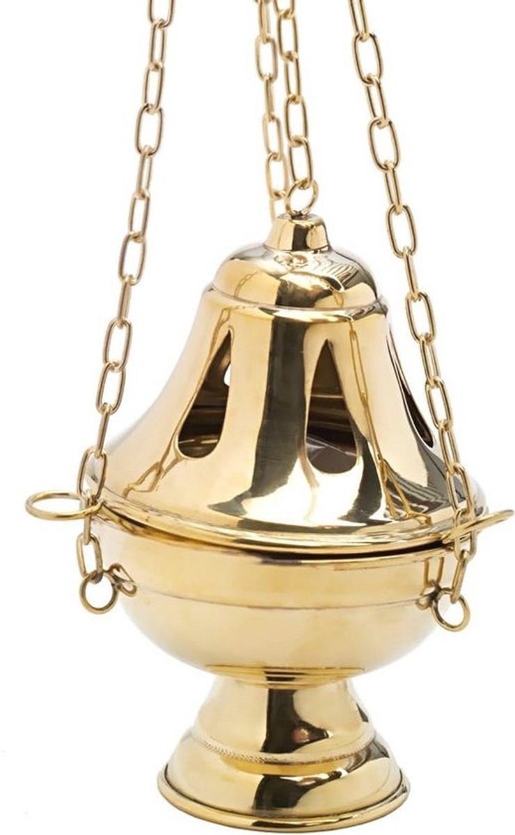 Hangende Wierookbrander 78cm Verguld - Gouden Wierookbrander met Ketting