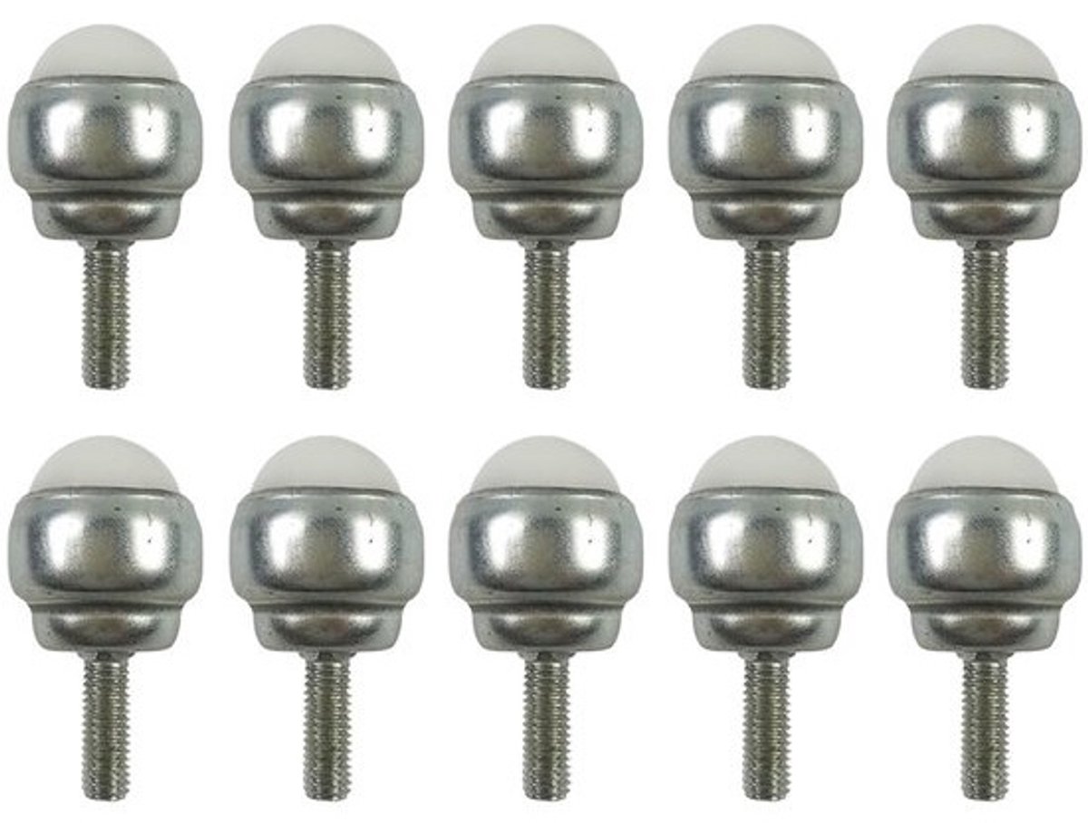 Draaibare Kogelwielen Koolstofstaal Bull'S Eye Stuurpen Wielen Met M5 Draadstang Mini Universeel Kogellagerwiel Voor Meubels Kabinet (nylon bal) - 10 Stuks
