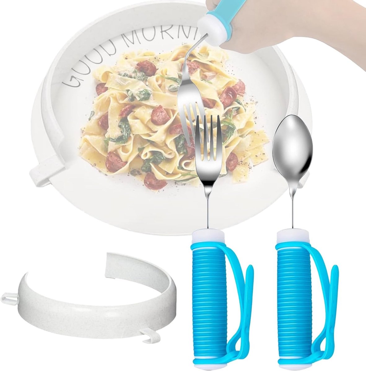 Eten en drinkgerei voor ouderen - Beschermende borden, bestek en dagelijkse hulpmiddelen voor mensen met een beperking of Parkinson