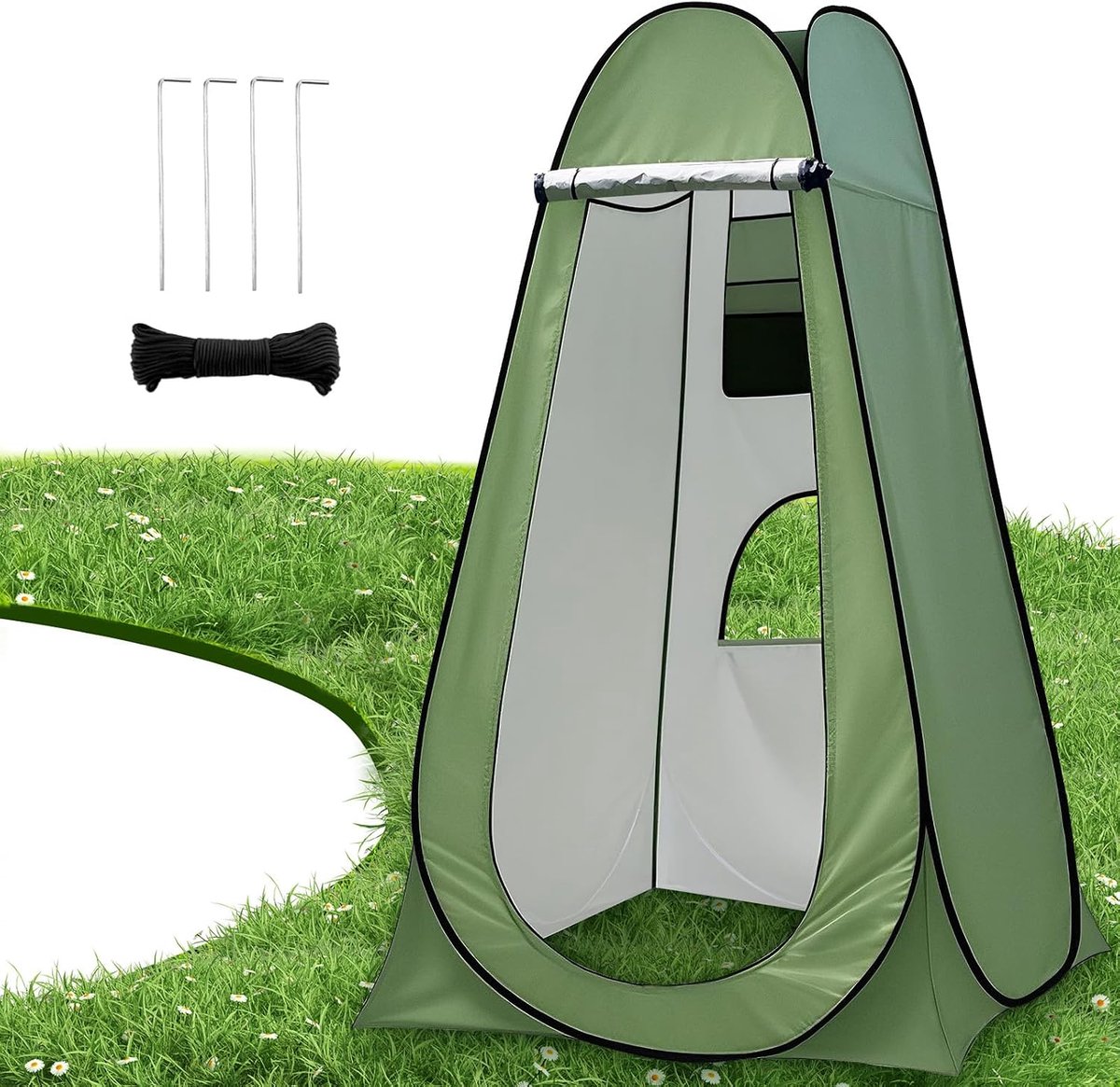 Pop-up-badgordijn, pop-up-tent met venster en opbergtas, gordijn voor toilet, douche, camping, strand, vissen, wandelen
