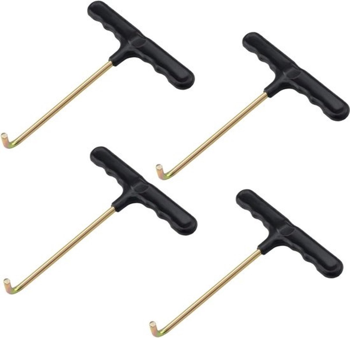 Veerspanners trampoline - set van 4 - metalen T-haak - handgereedschap - veertrekker voor trampolinespringen